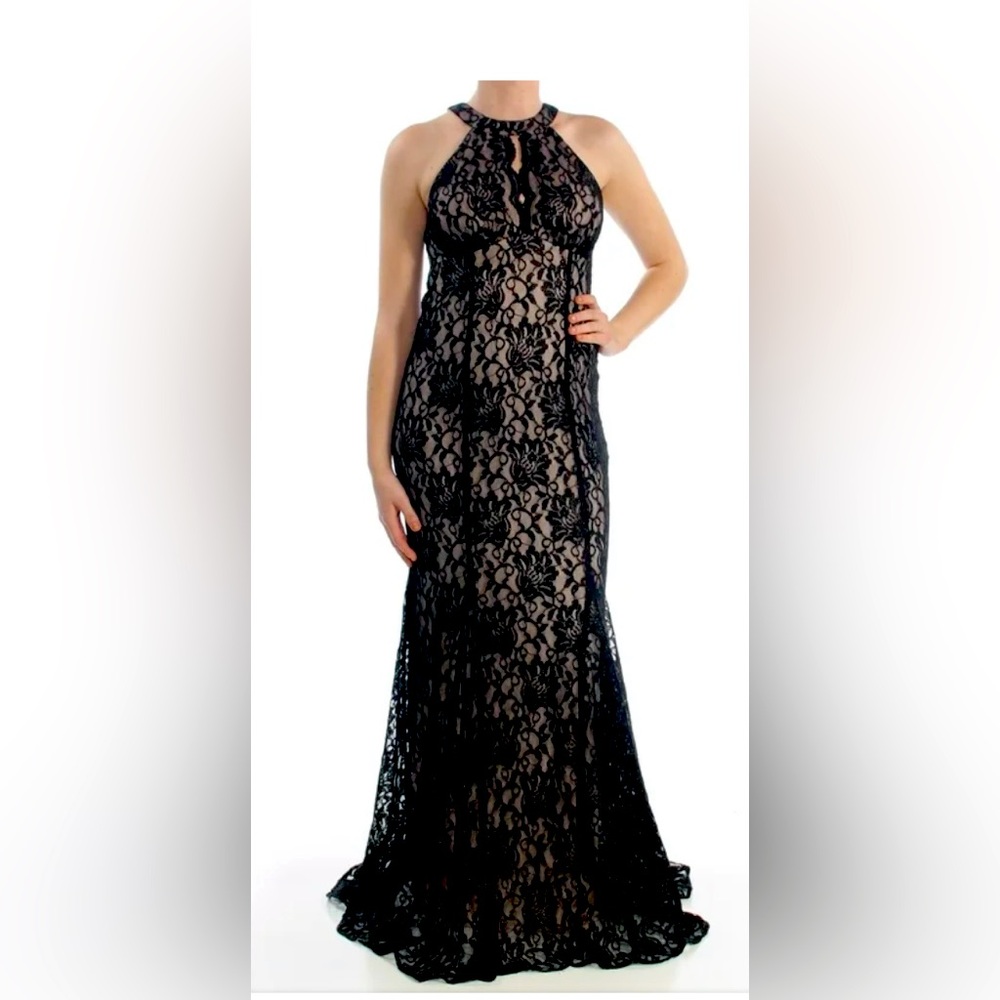Nightway Mesh Lace Evening Dress.